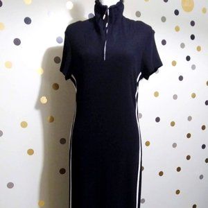 VTG RONNI NICOLE BLK W/ RACER STRIPES MAXI SZ 14